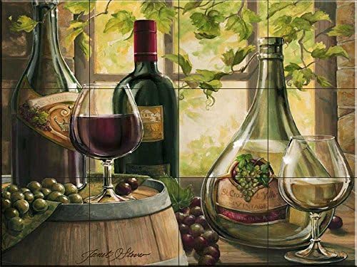 Фреска Од Керамички Плочки - Вино Покрај Прозорецот ВТОРИ-Од Џенет Стивер