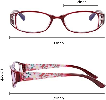 WALMXX 6 Парови Очила За Читање, Жени Мода и елегантен АНТИ-сина светлина HD смола стари Очила За Читање