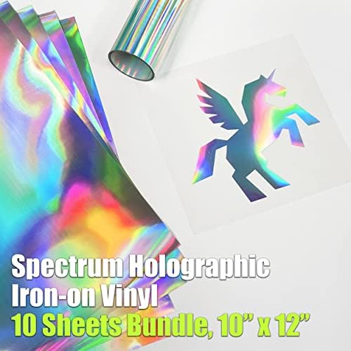 Stardustworkx Spectrum Opal Holographic The Teart Transfer винил 10 пакет холографско железо на винил виножито винил сјај HTV металик