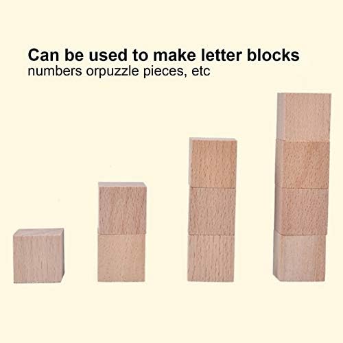 Зеродис дрвени коцки, 100 парчиња недовршени дрвени блокови мали дрвени блокови за математички загатки што прават занаети и проекти за DIY 10мм