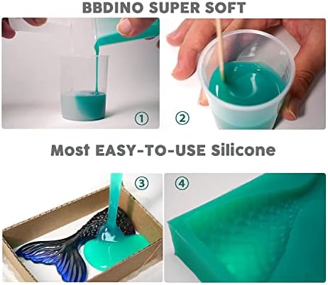 BBDINO SUPER ELASTIC SILICONE MAWAD COLT, течен силикон за правење мувла, комплет за правење калапи со силиконски гума 1: 1 по волумен идеален за кастинг калапи за 3D смоли | Силиконски к