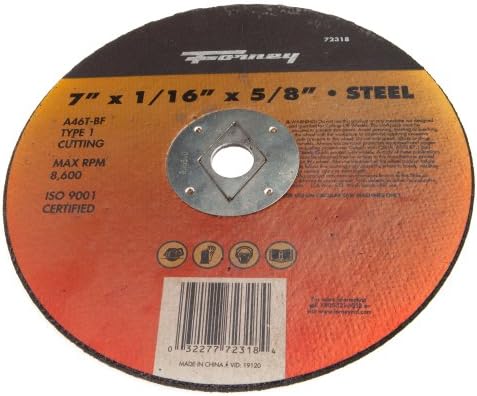Форни 72318 Пресечен тркало, метал од типот 1 со 5/8-инчен арбор, A46T-BF, 7-инчен-по-1/16-инчен
