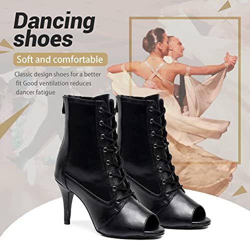 Tinrymx женски латински танцувачки чевли отворени пети професионални салса салса танго танцувачки чевли, модел-цил526