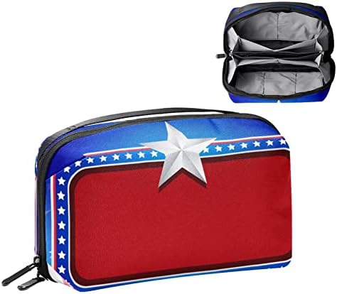 Креативни Американски Знаме Ѕвезди Шминка Торба Патент Торбичка Патување Козметички Организатор За Жени И Девојки