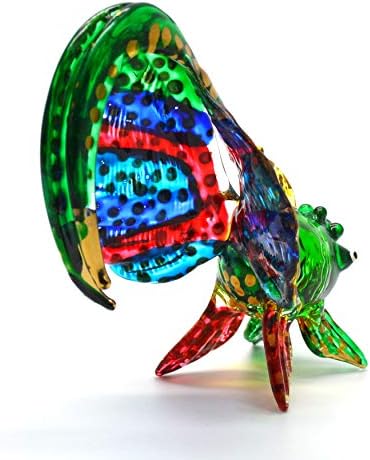 Рачно разнесена стаклена фигура златна рипка рачно изработена минијатурна уметност на животни