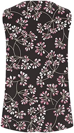 2023 година без ракави екипаж Памук Цветник Графички Камизол резервоар лабав вклопување на лежерна блуза елек за девојки врвни OQ