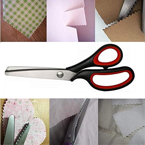 Nejlsd розови ножици за ткаенина ултра остра удобност затегнуваат облекување на розови ножици цик -заг исечени ножици за шиење на ножици ， професионално