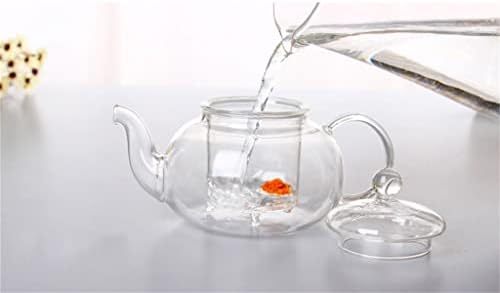 SDFGH топлина отпорен стаклен сад за чај, практично шише цветно чајник со инфузер чај лисја од билкан кафе