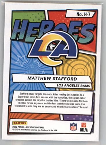 2022 Панини Престиж Херои #7 Метју Стафорд Лос Анџелес Рамс НФЛ Фудбалска трговска картичка