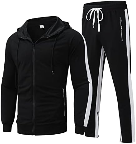 XXBR TRACKSUITS за мажи, есенски зимски странични ленти 2 парчиња облеки Поставете јакни со аспиратори за џемпери за спортски спортови