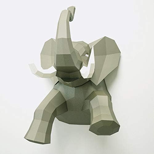 WLL-DP ELEPHANT ELOGE PARPER TROPHY DIY PAPERCRAFT Wallид Декорација 3D Animal Paper Model Прирачник за оригами комплет креативна хартија играчка забавна активност