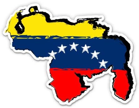 Венецуела Земја Облик Знаме-3 Винил Налепница-За Автомобил Лаптоп Вода Шише Телефон-Водоотпорен Налепница