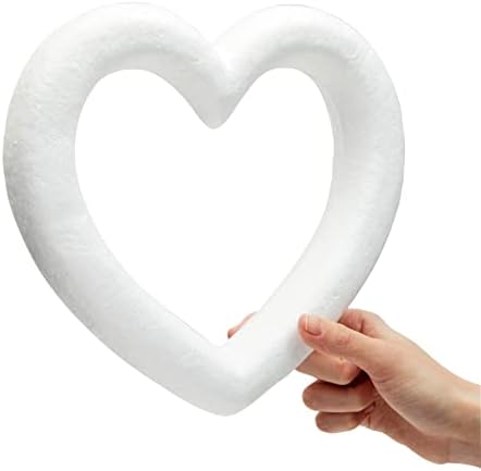 Juvale бела пена од срцев венец за занаети, срца за свадба за свадба, украси на в Valentубените