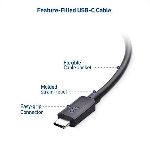 Кабелски работи со 2-пакет USB C до USB C монитор кабел 6 ft / 1,8m со видео резолуција од 4K 60Hz, испорака на електрична енергија од 100W