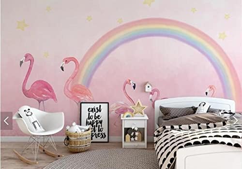 Yosot Custom Kids Papel de Parede, Flamingo розови 3D мурали за дневна соба Детска соба софа за позадини за позадина