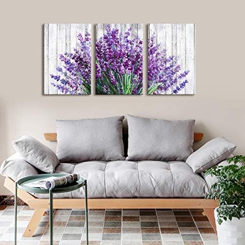 Рустикална виолетова слики wallид декор лаванда цветно платно wallидна уметност за дневна соба гроздобер цветно сликарство спална