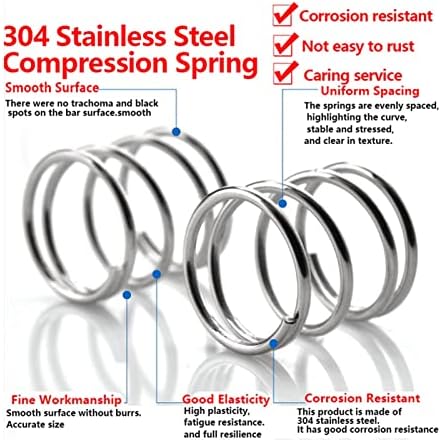 Изворите на компресија се погодни за повеќето поправка I 304 компресија од не'рѓосувачки челик Дијаметар на пролетната жица 0,6мм, надворешен дијаметар 3-12мм Компреси?