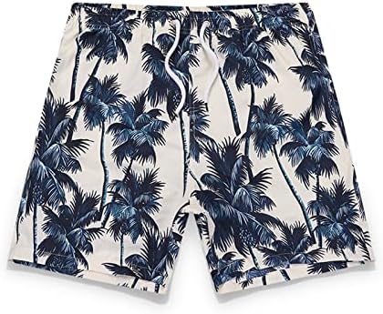 Венкомг1 шорцеви за мажи, влечење тропски шорцеви на плажа квадратни нозе Хавајски шорцеви еластични стебла за пливање на половината