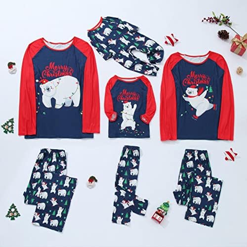 Совпаѓање за семејни пижами облека за спиење облека пижами ПЈС Поставете Божиќни панталони за пантами за семејно новороденче зимска облека