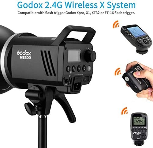 Godox Ms300 Studio Flash со GODOX X2T-S 2.4 G Безжичен Предавател За Активирање На Блиц