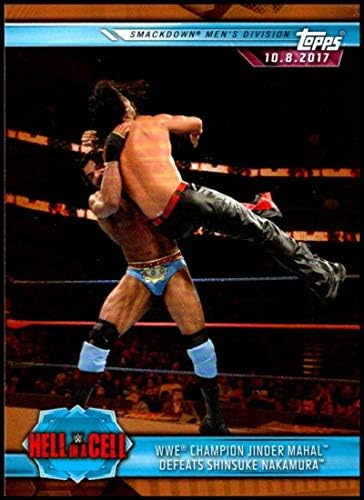 2019 година Топс Пат до Бронза во Реслманија #61 inderиндер Махал го победи Шинсуке Накамура WWE Rightling Trading Card