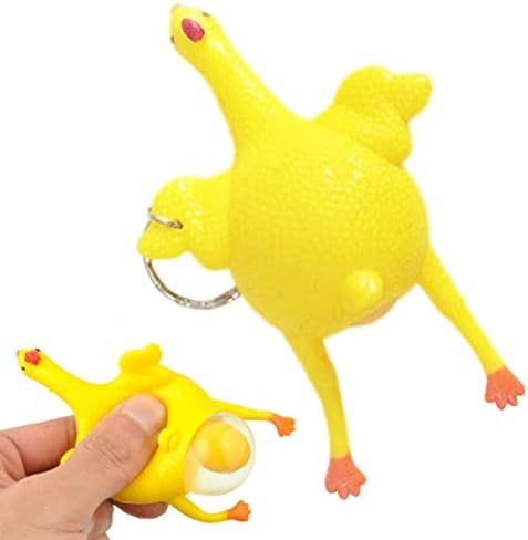 Aeiofu пилешко стискање на тастатурата за клучеви смешно поставување играчка за јајца од јајце романист стрес за олеснување на стрес,