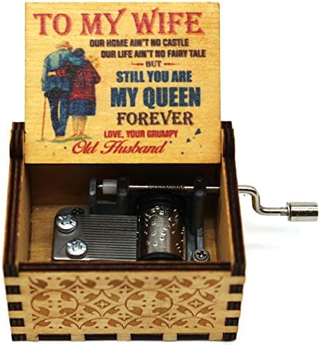 Укебобо дрвена музика бокс - сликарство во боја Вие сте мојата музичка кутија за сонце, од сопруг до сопруга, уникатна дизајн