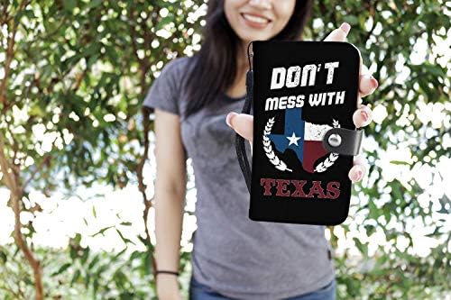 Телефонски случај на паричник за iPhone X/XS | Не се мешајте со Тексас | Кожен материјал-како материјал со хибридна трајна лента | РФИД