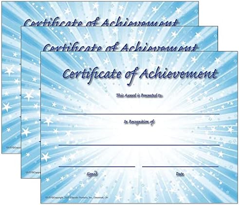 Хејс Издавачки Сертификат За Достигнување, 8,5-Инчен Х 11-Инчен, 30 По Пакет, 3 Пакувања