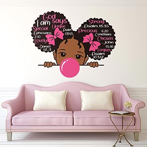 Црна Девојка Ѕид Налепници За Девојки Спална Соба, Инспиративни Цитат Налепници Афроамериканец Ѕид Налепница Мотивациски Велејќи