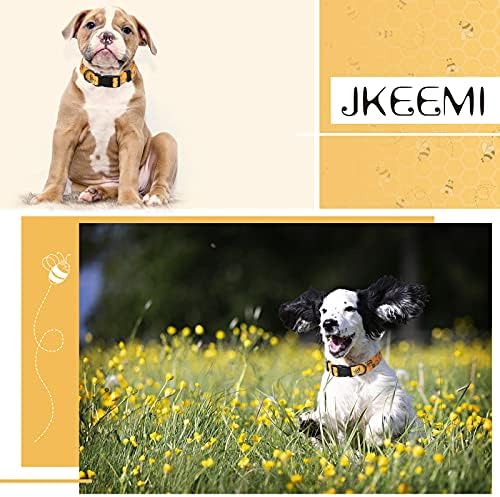 Jkeemi печатени обрасци јака за кучиња - жолта пчела трајна прилагодлива јака за кучиња за мали кучиња кученце кучиња