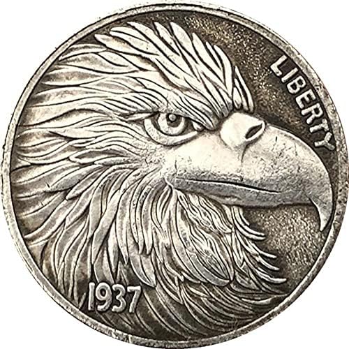 Реплика комеморативна монета сребрена монета американска бивол бифена тврда монета 1937 година за занаетчиски колекции сувенири