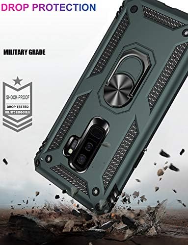 Случај Lumarke Galaxy S9+ Plus, помине 16 -те капка тест воена оценка со тешки прекривки со магнетски удар, компатибилен со држачот за монтирање