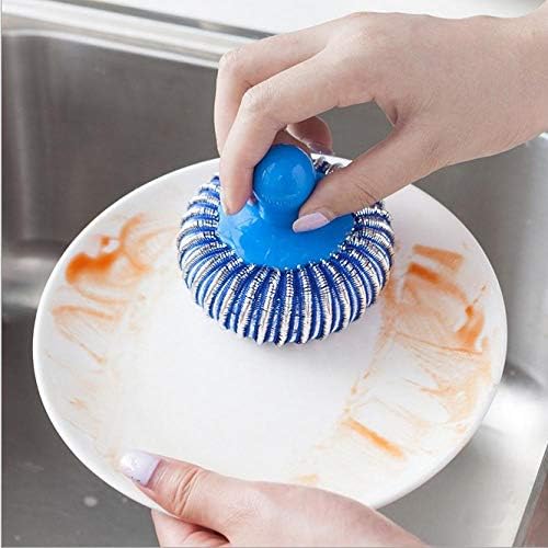 Нема оштетување на тенџерето, нов вид топка за чистење, шарена кујна мултифункционална четка за садови-сина