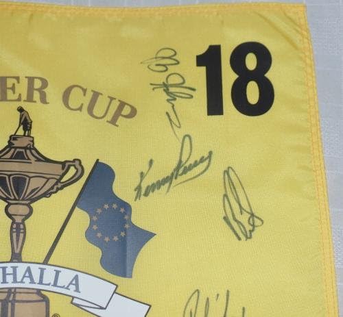 Фил Микелсон потпиша автоматско знаме на Рајдер Куп Рајдер ПСА/ДНК Коа Азингер Штракер +Б - автограмирани знамиња за пинови за голф