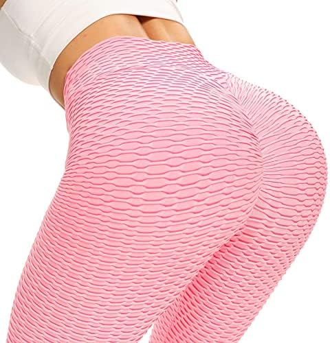 Женски јога панталони обични хеланки со активна облека со високи половини тенок фит спортски спортски салата јога панталони
