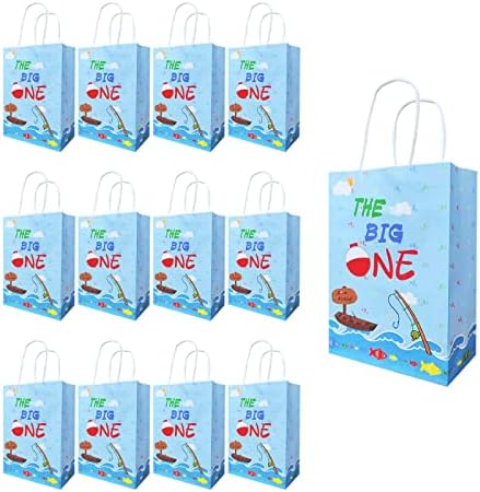 Летдек 12 пакувања О Рибен Сојузник Една Торба За Лекување Бонбони Големата Забава Презентира Торби Со Рачки Поминати Во Риболов Чанти За Офишали