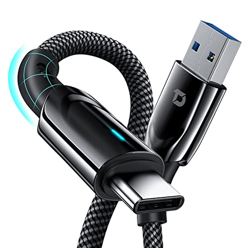 USB A до Type C кабел, 【3a Брзо полнење】 USB C полнач, долг 6,6ft】 најлонски плетенка кабел компатибилен со Samsung Galaxy S10