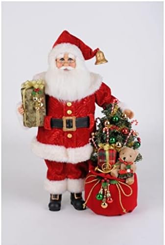 Карен Дидион ги осветли подароците за носење Дедо Мраз фигура од 19 инчи повеќебојни