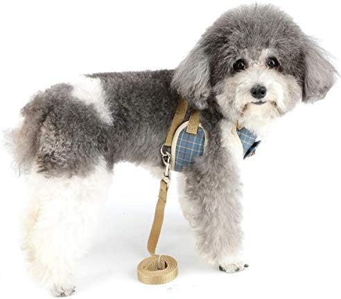 Зунеа мало кучиња затемнување и поводник не поставуваат прилагодливи прилагодливи кученце -елек со лакови со лак за бегство, доказ за бегство, за да шетате мека мре