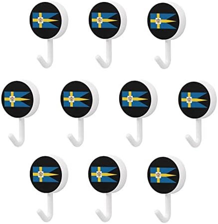 Кралско шведско знаме 10 компјутери пластична кука симпатична wallидна кука клуч за кука за домашна кујна
