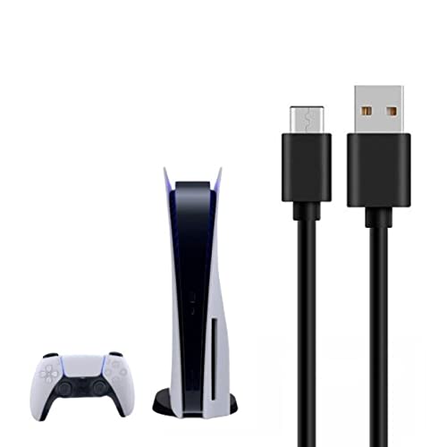 Chableамал Црн полнач за замена USB-C кабел за кабел за PlayStation 5 за PS5