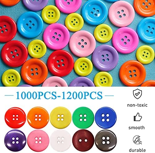 Копчиња за занаетчиски смола од 1000-1200 парчиња, собрани големини на смола, копчиња за мешани бои за DIY, занаети, украси,