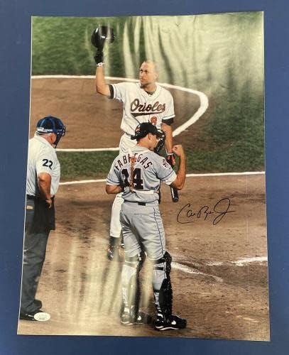 Cal Ripken JR потпиша 16x20 фотографија со сертификација на JSA - оштетување, прочитајте - автограмирани фотографии од MLB