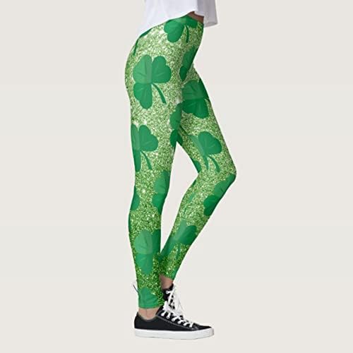 Famoore тенки јога панталони плус големини панталони хеланки кои работат за женски Paddystripes luck Green Textu јога панталони за