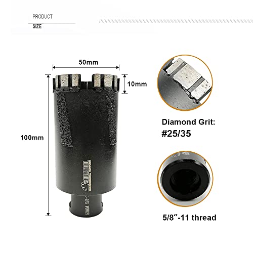 Shdiatool 2- инчен дијамантски јадро битови гранит дупка пила плус адаптер SDS Max за мермер тврди камени тули