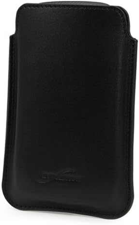 Boxwave Case компатибилен со BlackBerry Curve 8520 - Оригинална кожна торбичка, тенок вистински кожен луксузен џеб за лесна категорија