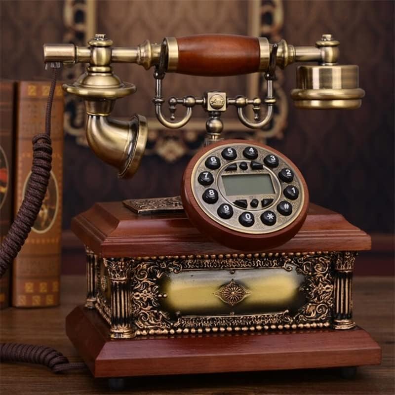 Gayouny cormed телефонски фиксни дигитални ретро телефонско копче бирање декоративни цврсти дрвени телефони фиксни домашни канцеларии