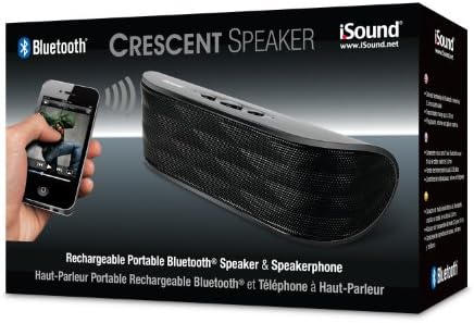 Isound полумесечен звучник за полнење на Bluetooth и звучник црна компатибилна со сите телефони и уреди од Bluetooth и 3,5 mm