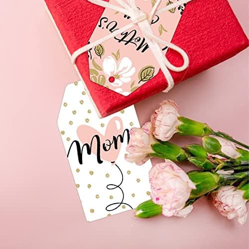 Тагови За Подароци За денот на мајката-120 ПАРЧИЊА Ознаки За Подароци За Среќен Ден На Мајката Цветни Етикети За Виси На Денот На Мајката